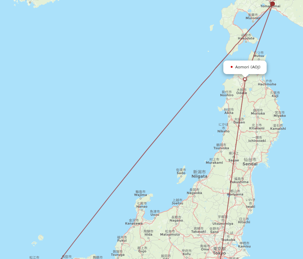 All Flight Routes From Hiroshima To Aomori Hij To Aoj Flight Routes