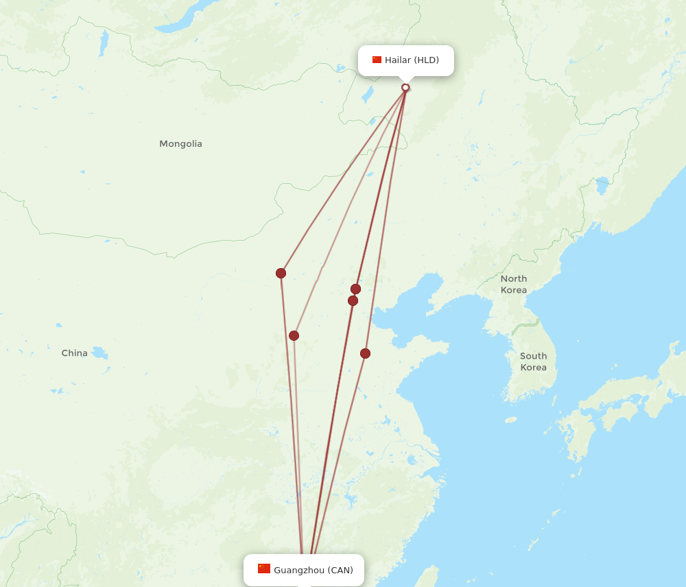 Flights From Hailar To Guangzhou HLD To CAN Flight Routes