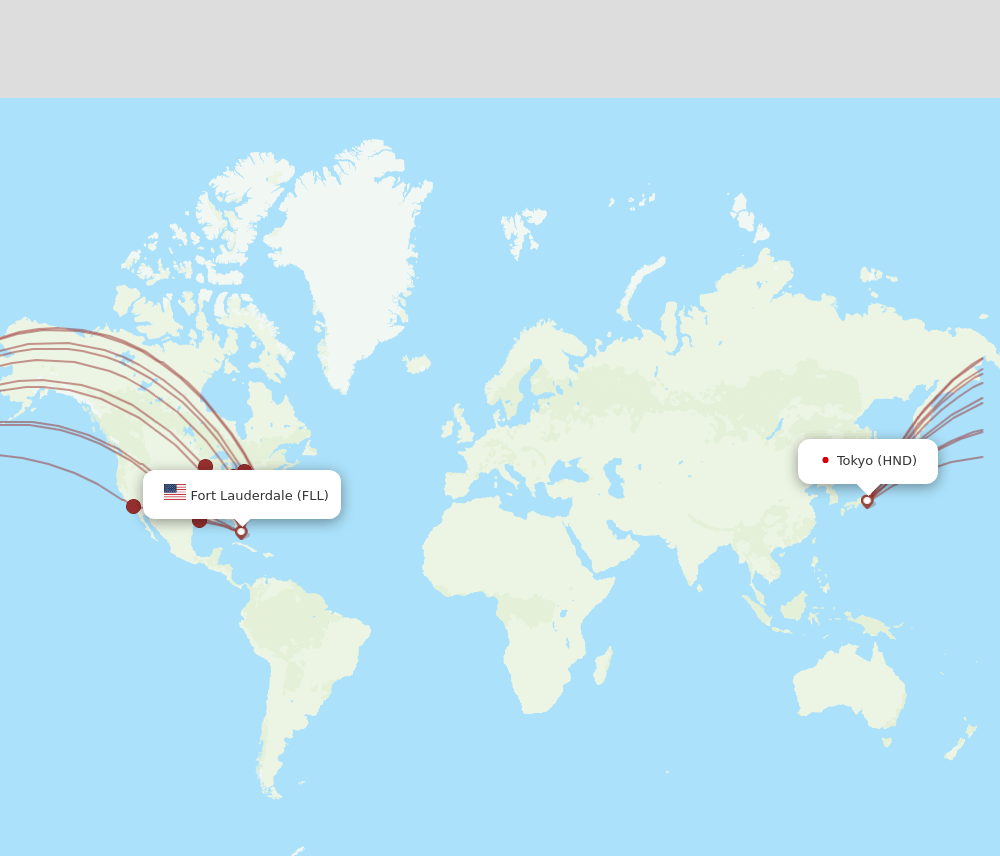 Flights From Tokyo To Fort Lauderdale HND To FLL Flight Routes