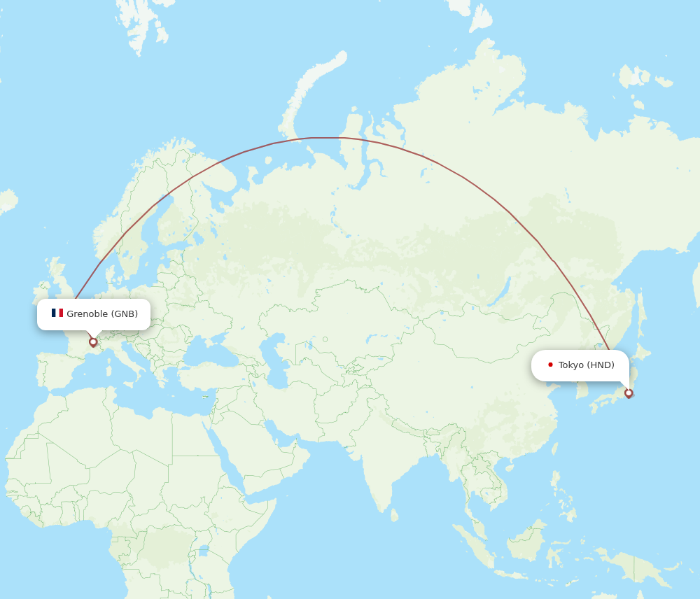 All Flight Routes From Tokyo To Grenoble Hnd To Gnb Flight Routes