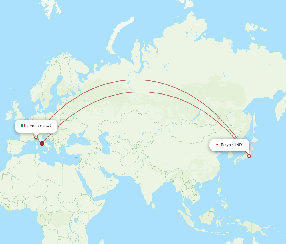 Flights From Tokyo To Genoa Hnd To Goa Flight Routes