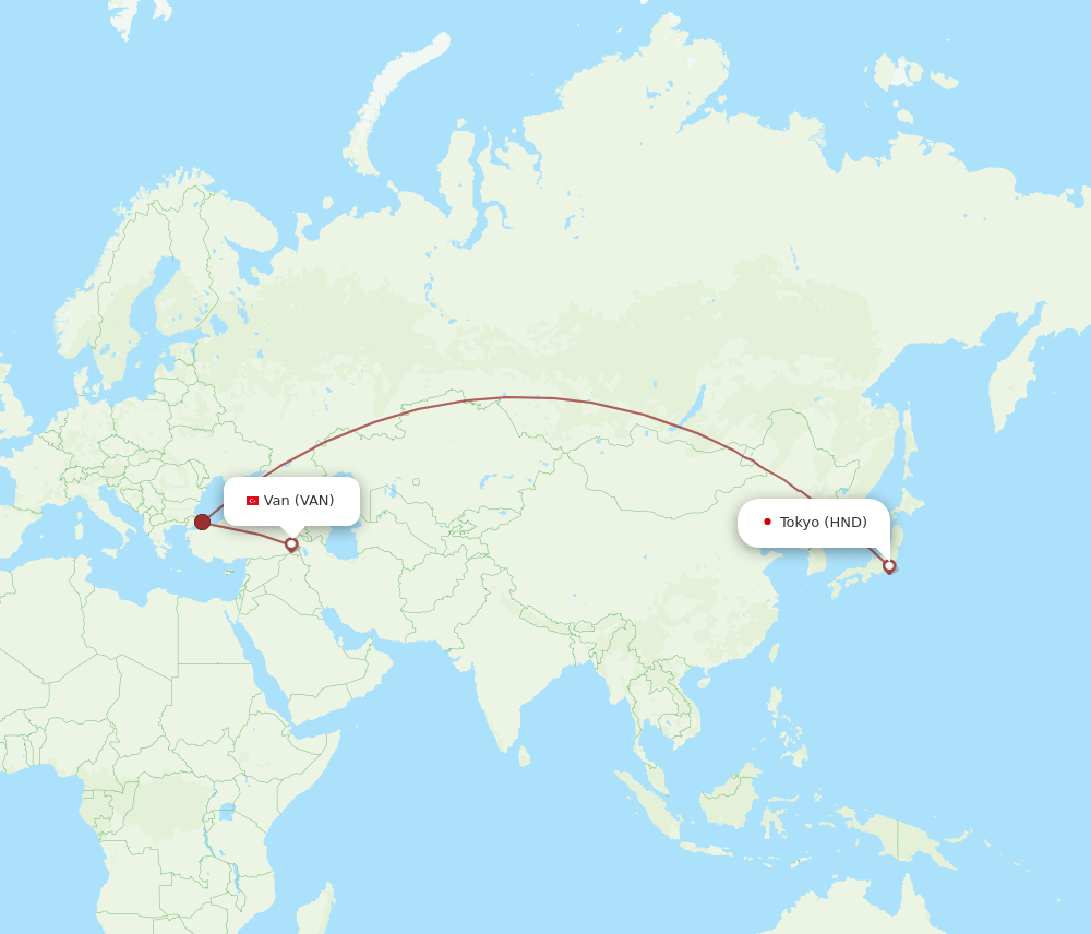 Flights From Tokyo To Van Hnd To Van Flight Routes