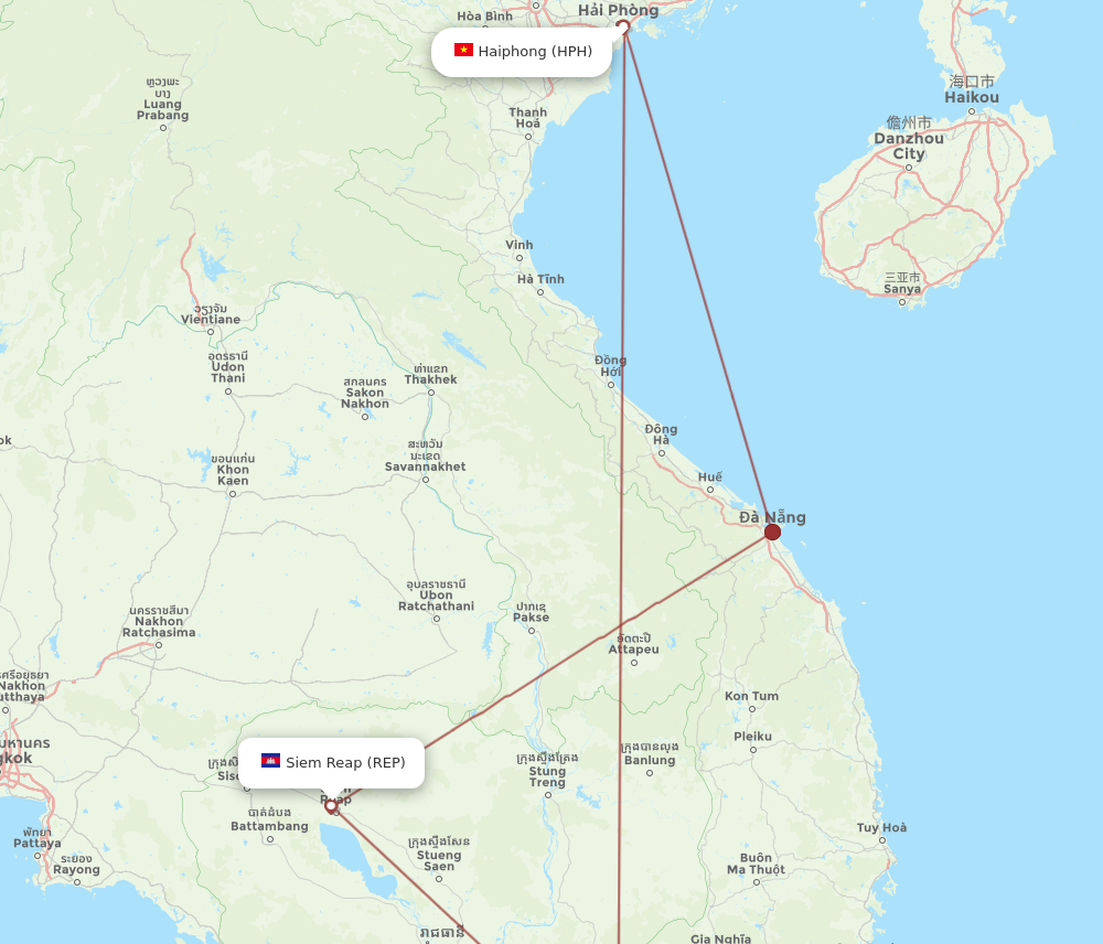 All Flight Routes From Haiphong To Siem Reap Hph To Rep Flight Routes