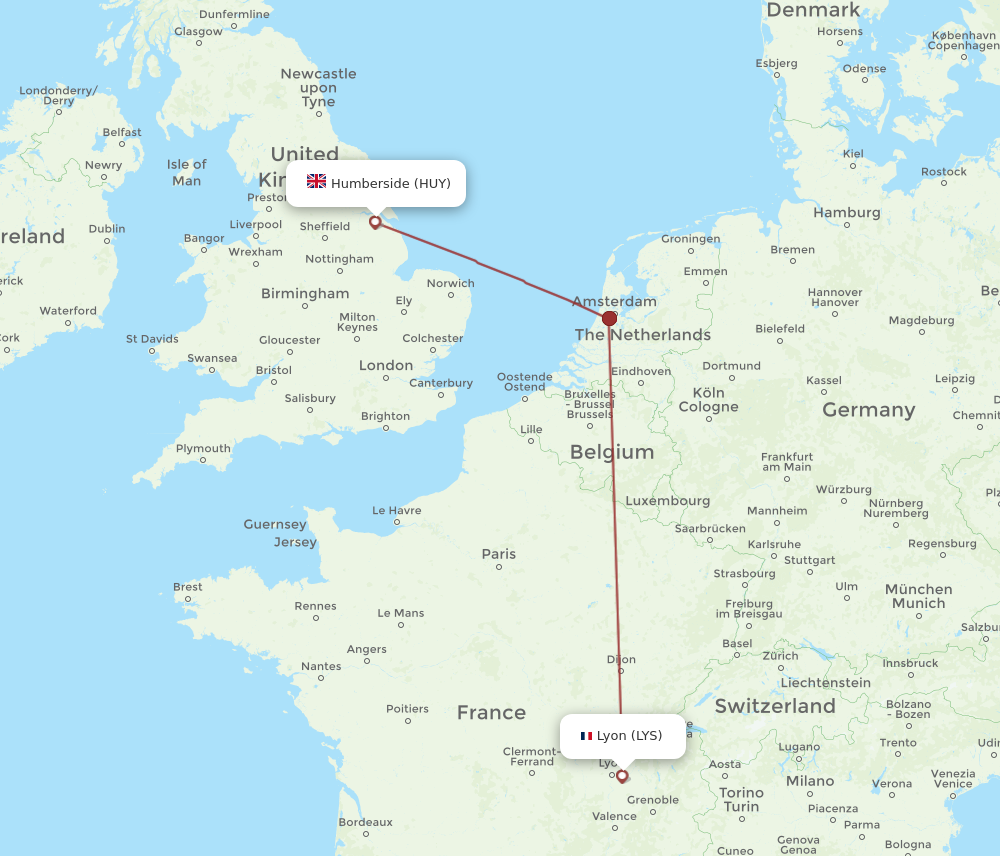 All Flight Routes From Humberside To Lyon Huy To Lys Flight Routes