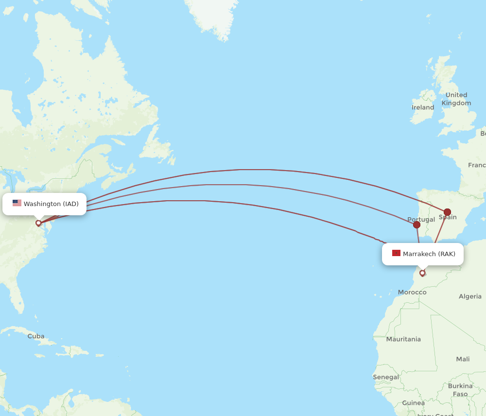 All Flight Routes From Dulles To Marrakech Iad To Rak Flight Routes