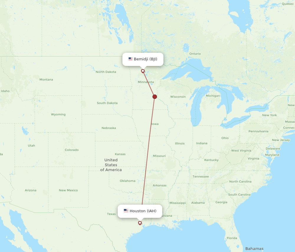 Flights From Houston To Bemidji IAH To BJI Flight Routes