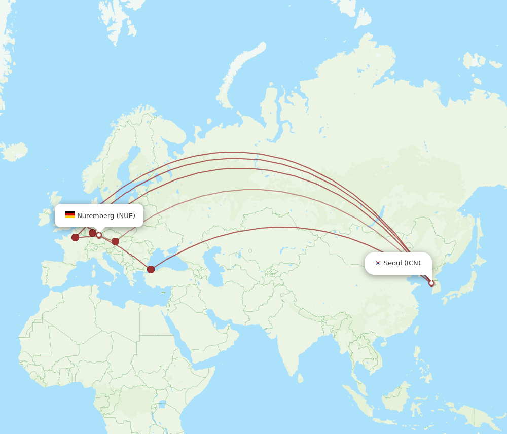 Flights From Seoul To Nuremberg ICN To NUE Flight Routes