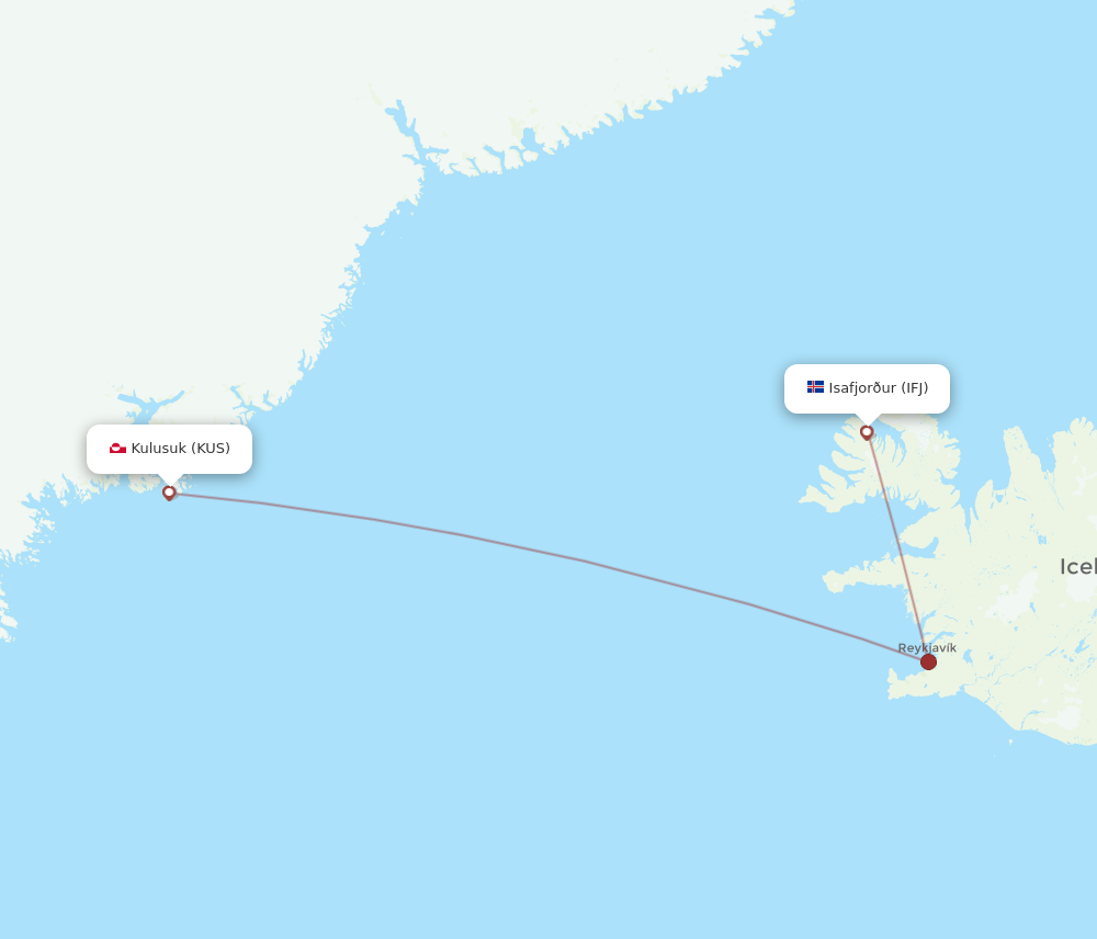 Flights From Isafjordur To Kulusuk IFJ To KUS Flight Routes