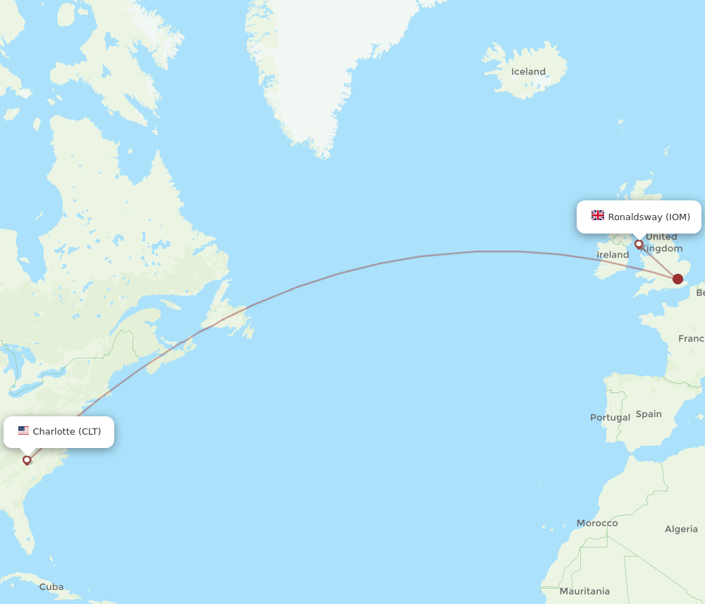 Flights From Isle Of Man To Charlotte IOM To CLT Flight Routes