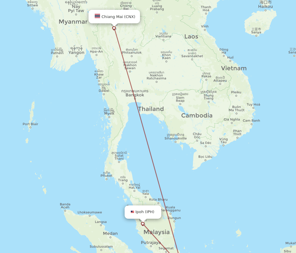 Flights From Ipoh To Chiang Mai IPH To CNX Flight Routes