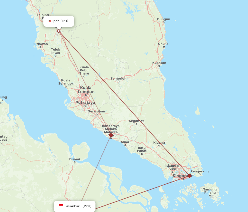 Flights From Ipoh To Pekanbaru Iph To Pku Flight Routes