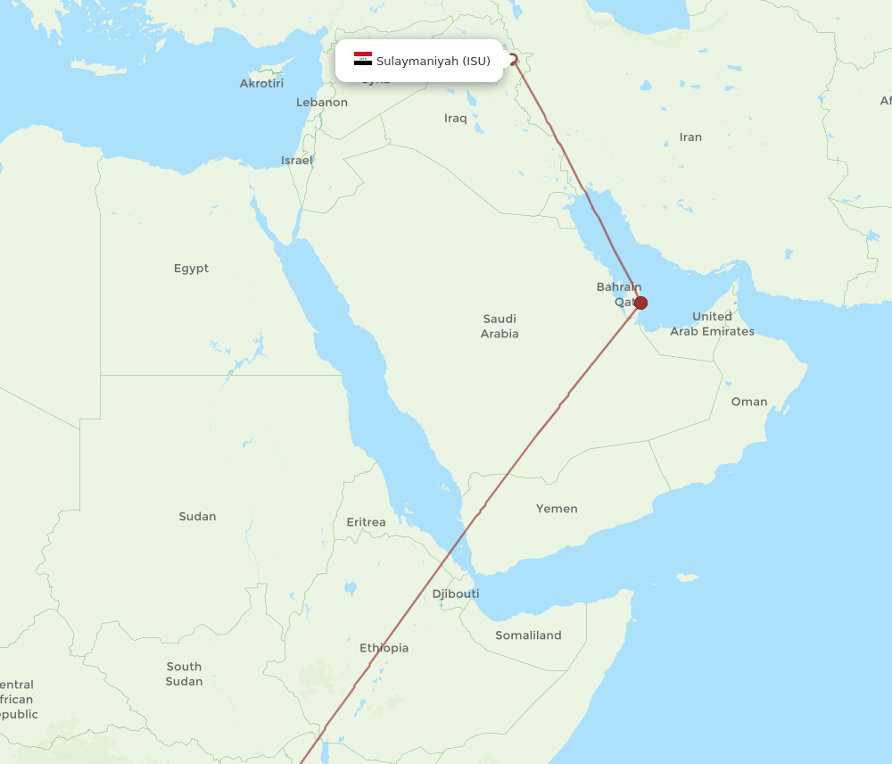 All Flight Routes From Sulaimaniyah To Entebbe ISU To EBB Flight Routes