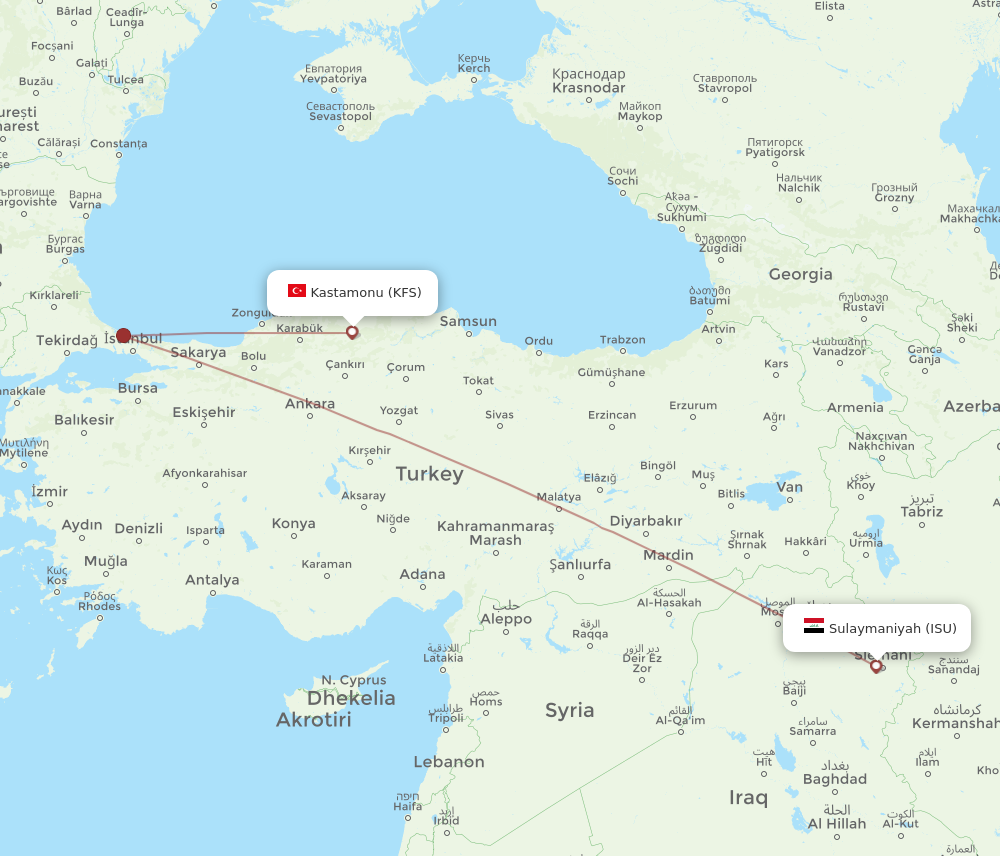 Flights From Sulaimaniyah To Kastamonu Isu To Kfs Flight Routes