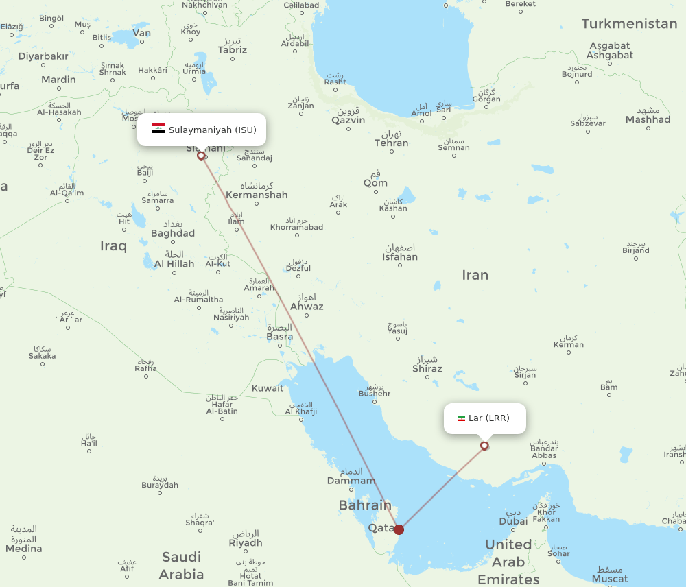 All Flight Routes From Sulaimaniyah To Lar Isu To Lrr Flight Routes