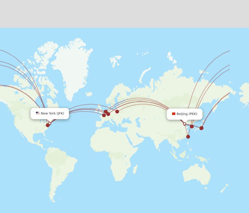 All Flight Routes From New York To Beijing Jfk To Pek Flight Routes