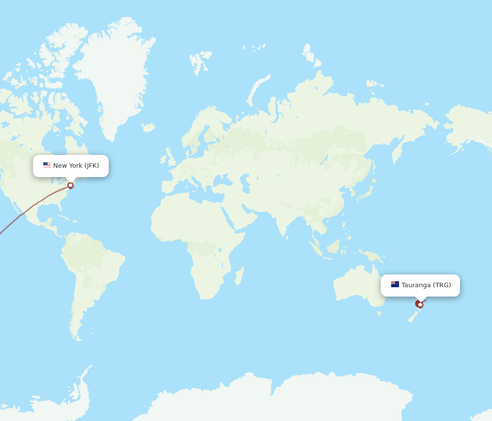 All Flight Routes From New York To Tauranga Jfk To Trg Flight Routes