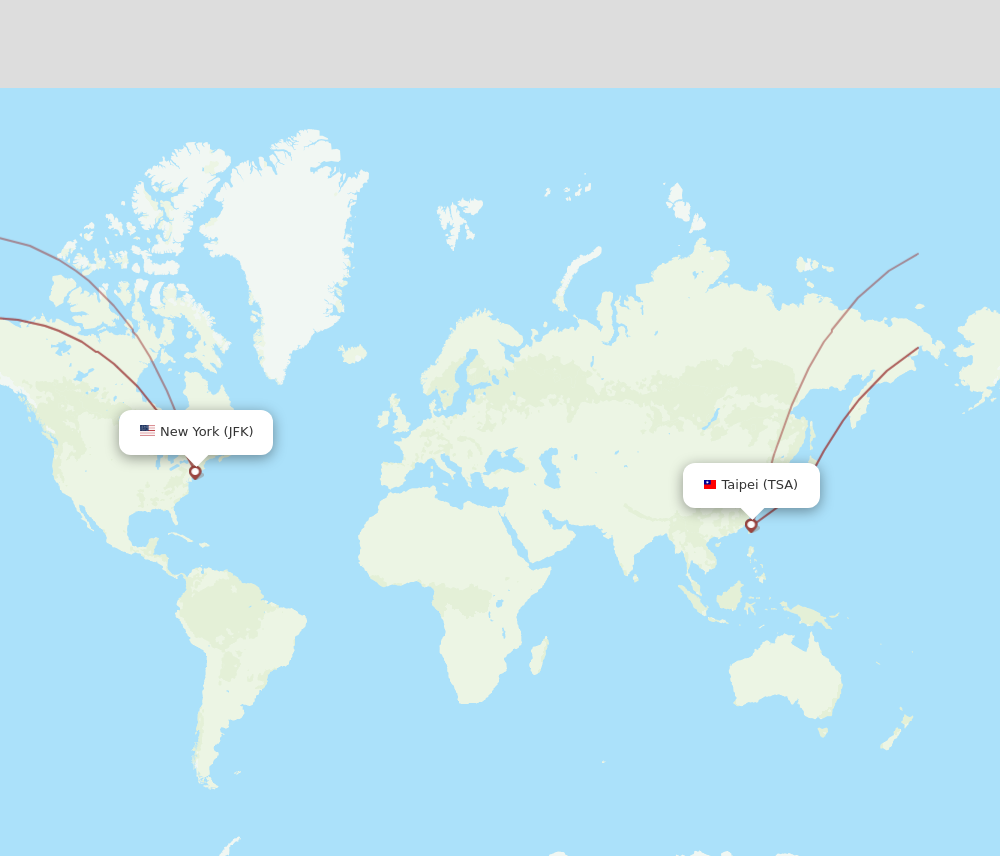 All Flight Routes From New York To Taipei Jfk To Tsa Flight Routes