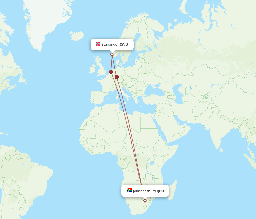 Flights From Johannesburg To Stavanger JNB To SVG Flight Routes