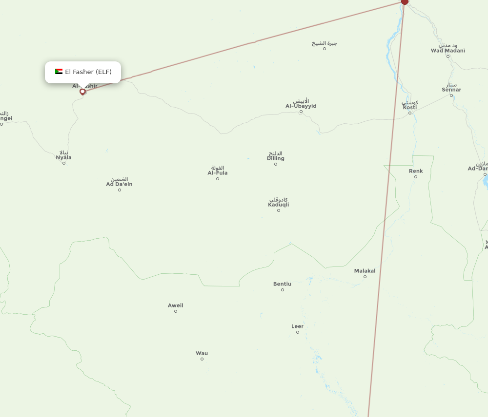 Flights From Juba To El Fasher JUB To ELF Flight Routes