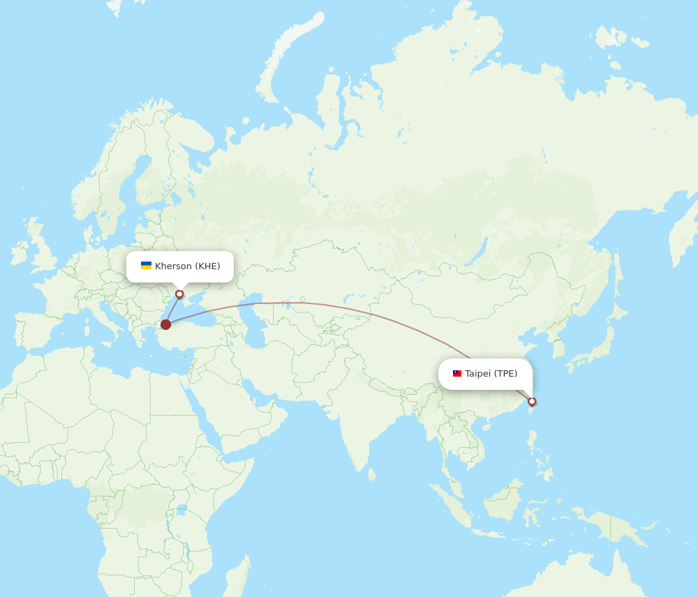 Flights From Kherson To Taipei KHE To TPE Flight Routes