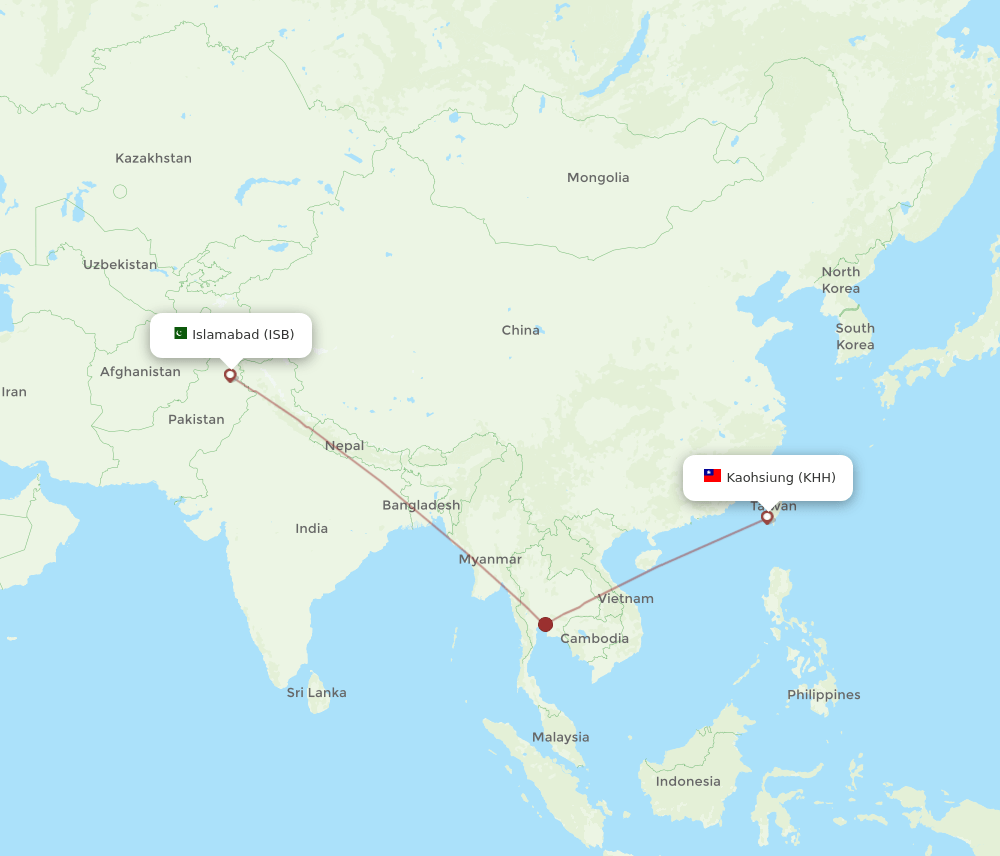 Flights From Islamabad To Kaohsiung ISB To KHH Flight Routes