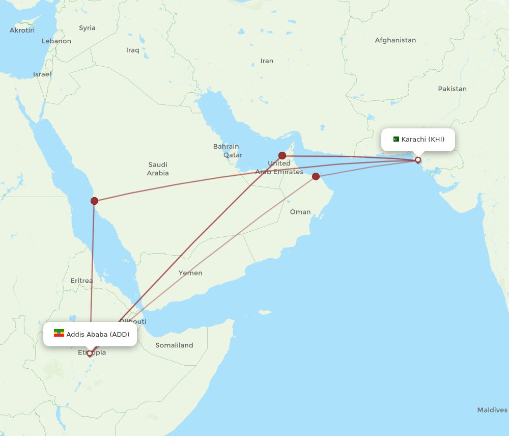 All Flight Routes From Karachi To Addis Ababa Khi To Add Flight Routes