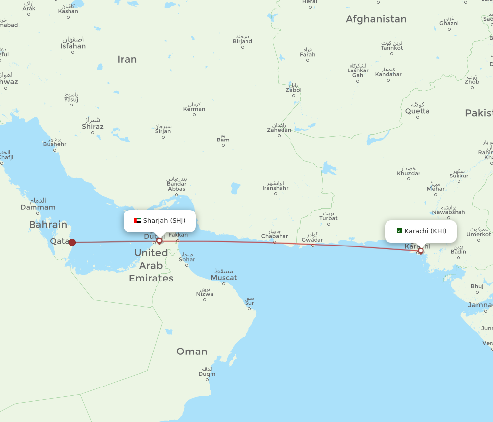 Flights From Karachi To Sharjah KHI To SHJ Flight Routes