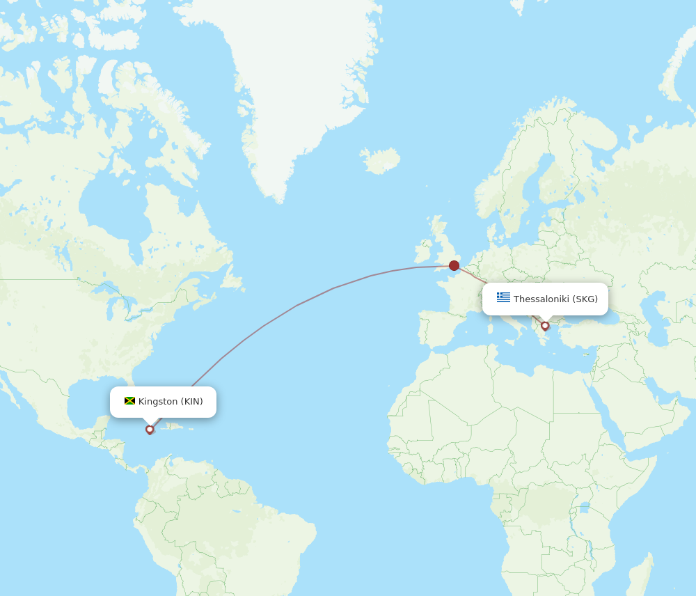 Flights From Thessaloniki To Kingston SKG To KIN Flight Routes