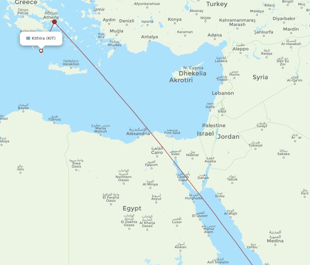 Flights From Jeddah To Kithira JED To KIT Flight Routes