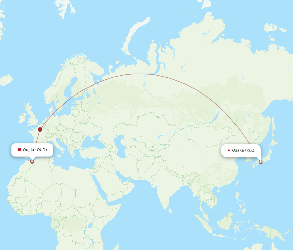 Flights From Osaka To Oujda KIX To OUD Flight Routes