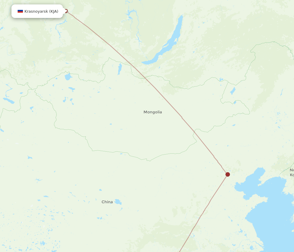 All Flight Routes From Krasnojarsk To Guiyang KJA To KWE Flight Routes