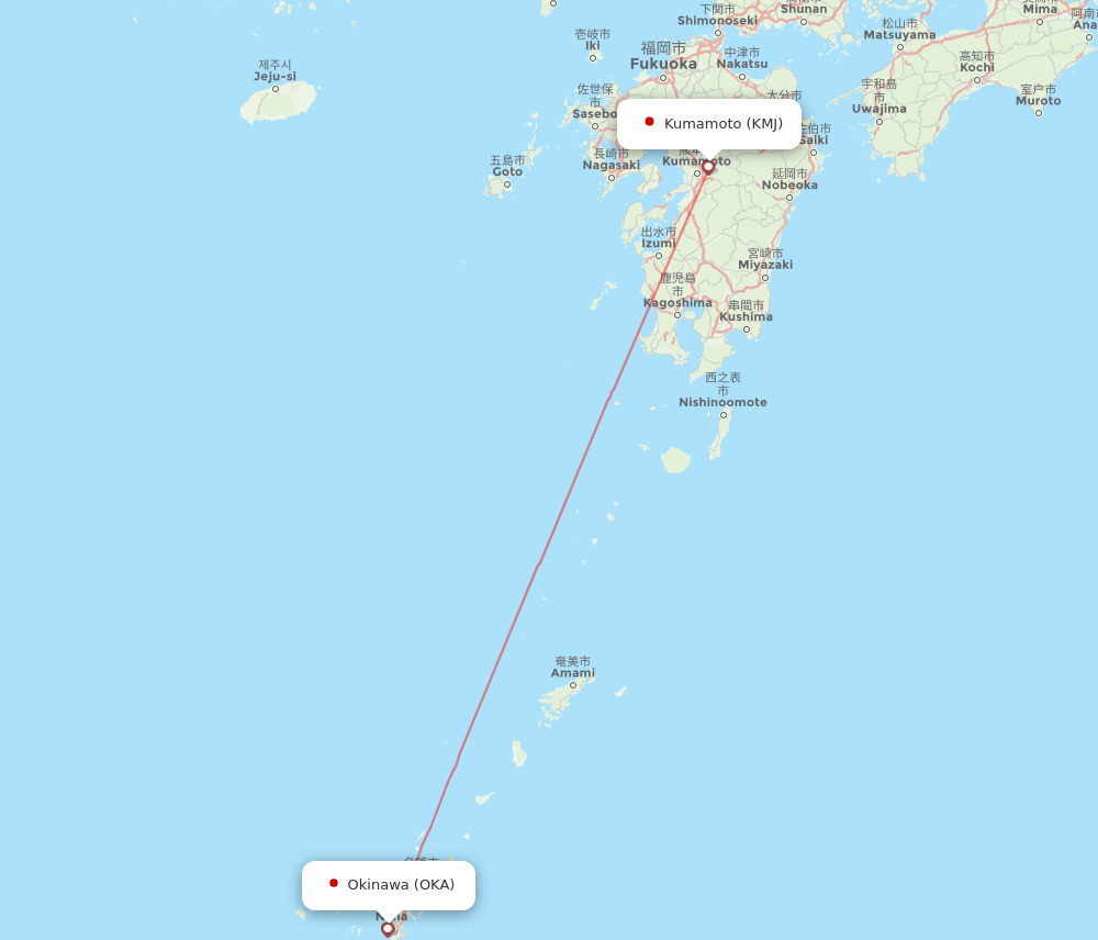 Flights From Kumamoto To Okinawa KMJ To OKA Flight Routes