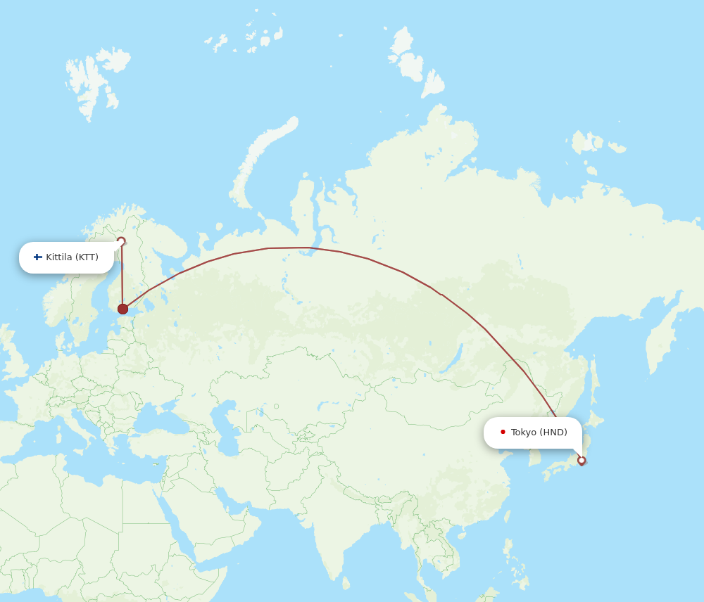 Flights From Kittila To Tokyo Ktt To Hnd Flight Routes