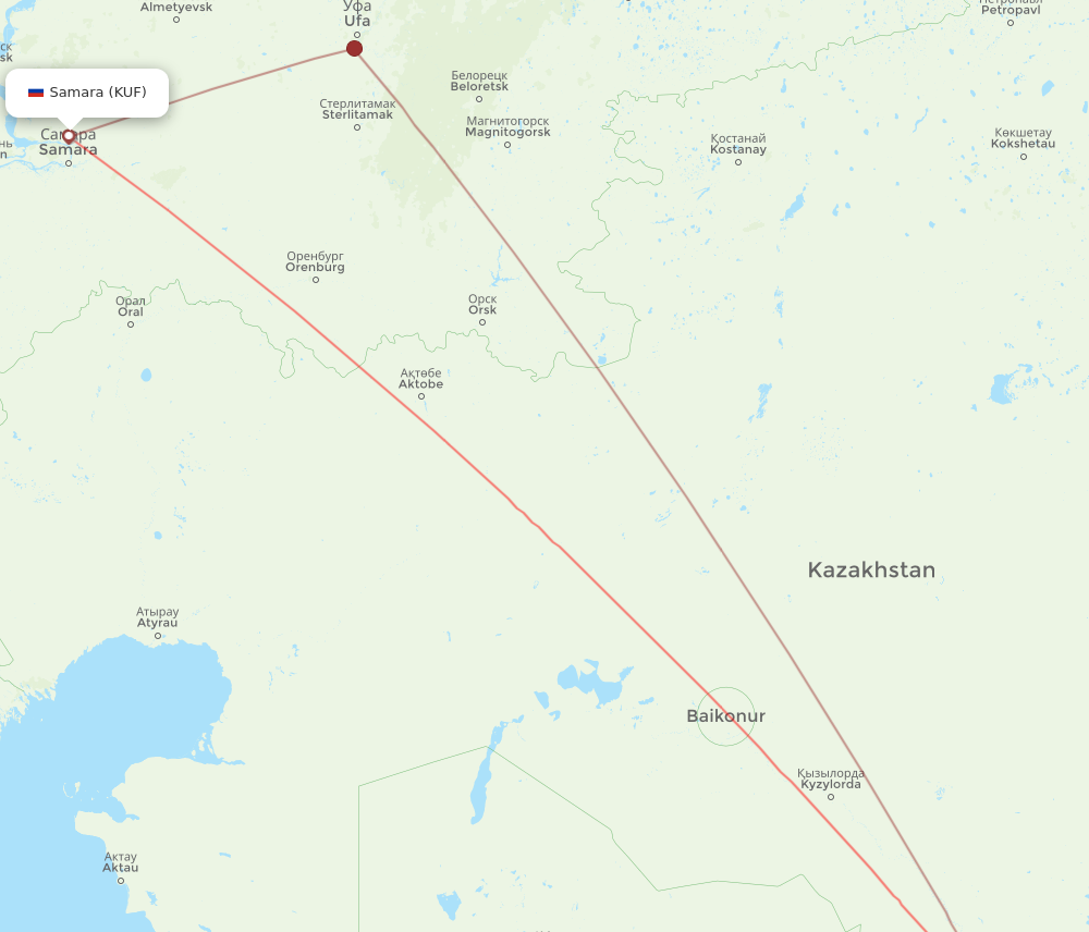 All Flight Routes From Samara To Tashkent KUF To TAS Flight Routes