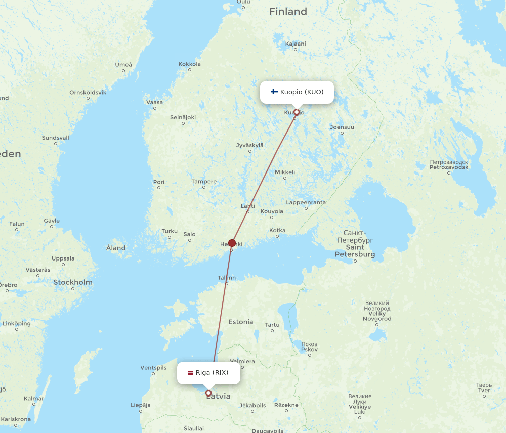 All Flight Routes From Kuopio To Riga Kuo To Rix Flight Routes