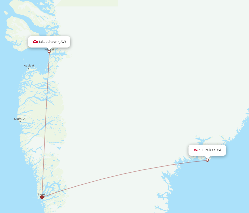 Flights From Kulusuk To Ilulissat KUS To JAV Flight Routes