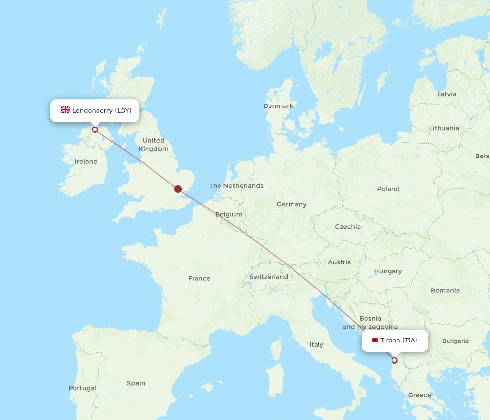 Flights From Derry To Tirana Ldy To Tia Flight Routes