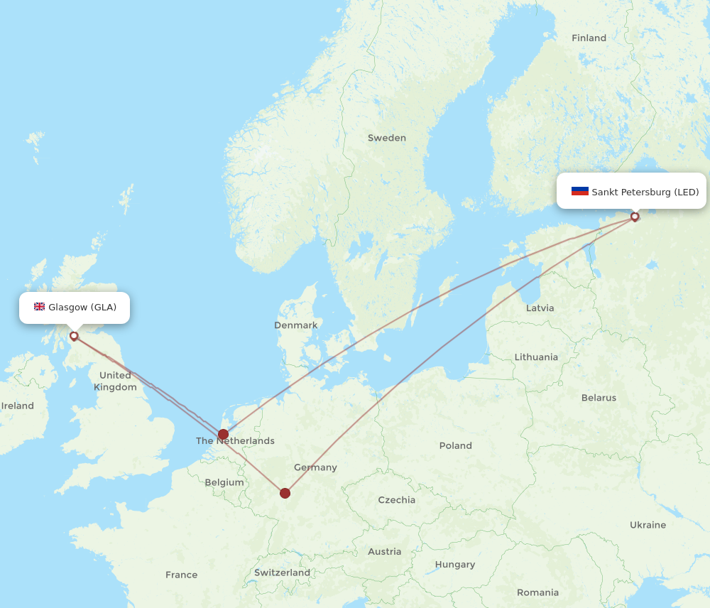 Flights From Saint Petersburg To Glasgow LED To GLA Flight Routes