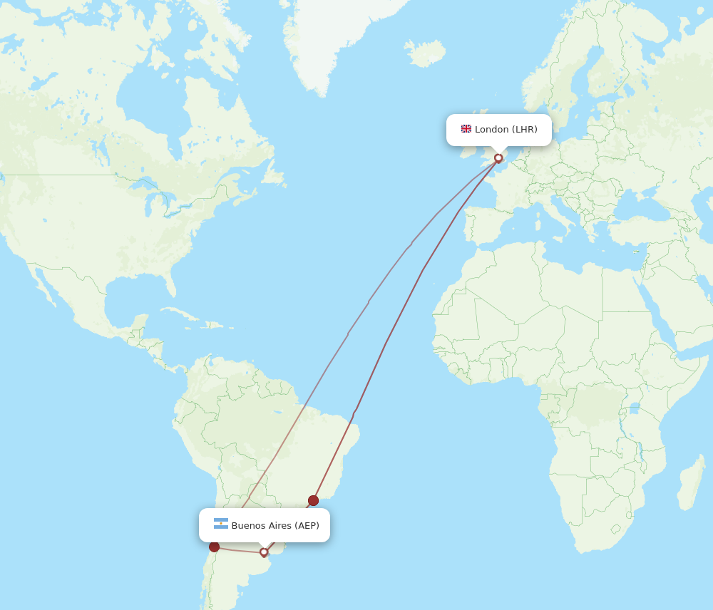 Flights From London To Buenos Aires Lhr To Aep Flight Routes