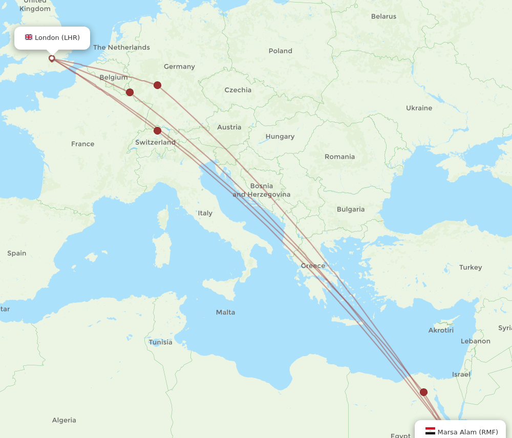 All Flight Routes From London To Marsa Alam LHR To RMF Flight Routes