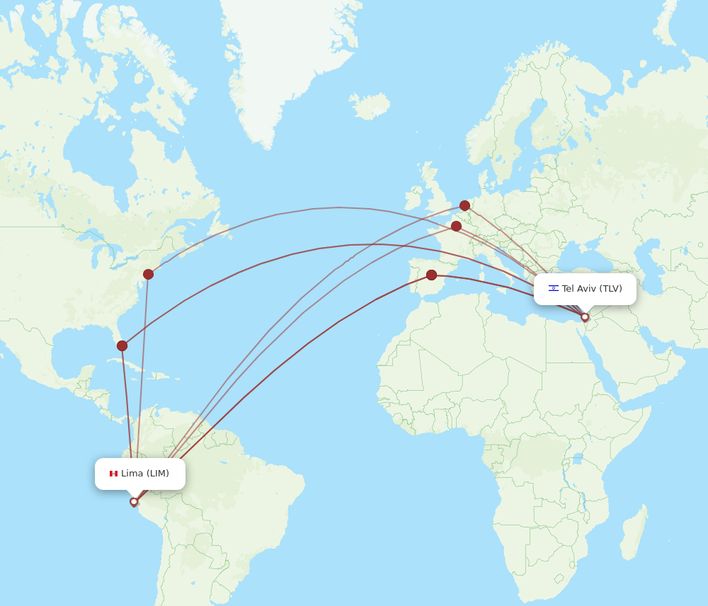 Flights From Lima To Tel Aviv Yafo Lim To Tlv Flight Routes