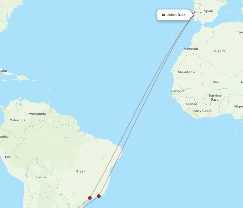 Flights From Lisbon To Rosario LIS To ROS Flight Routes