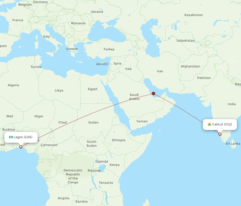 Flights From Lagos To Kozhikode Los To Ccj Flight Routes