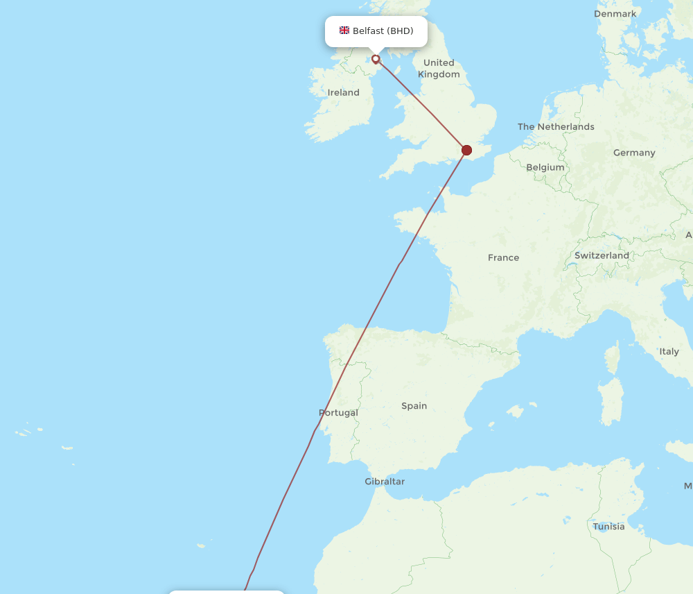 All Flight Routes From Las Palmas To Belfast Lpa To Bhd Flight Routes