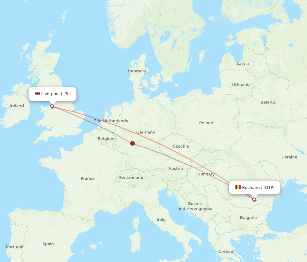 All Flight Routes From Liverpool To Bucharest Lpl To Otp Flight Routes