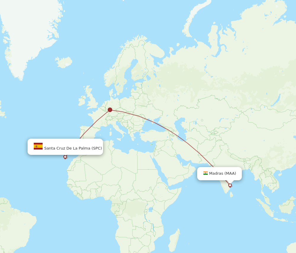 All Flight Routes From Santa Cruz De La Palma To Chennai Spc To Maa