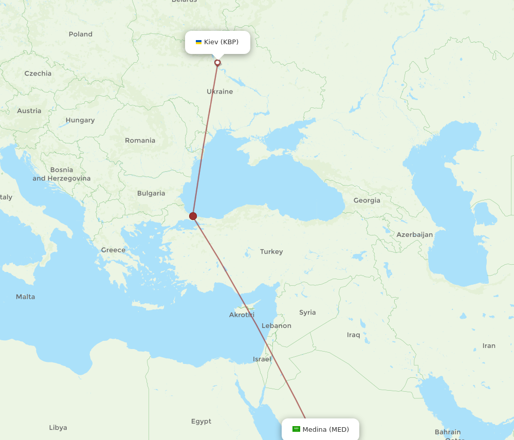 Flights From Madinah To Kiev Kyiv MED To KBP Flight Routes