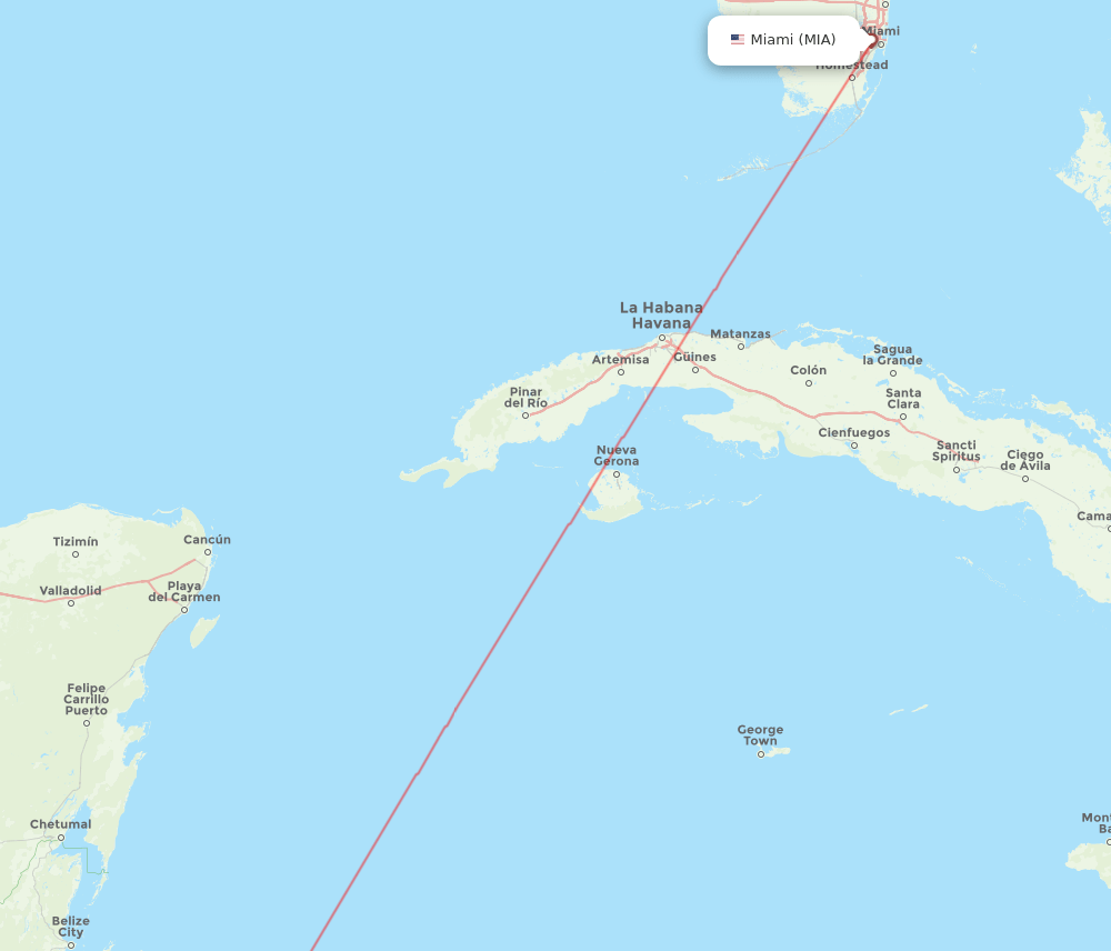 All Flight Routes From Miami To Roatan MIA To RTB Flight Routes