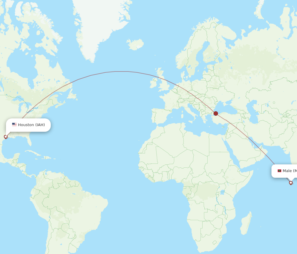 All Flight Routes From Houston To Male Iah To Mle Flight Routes