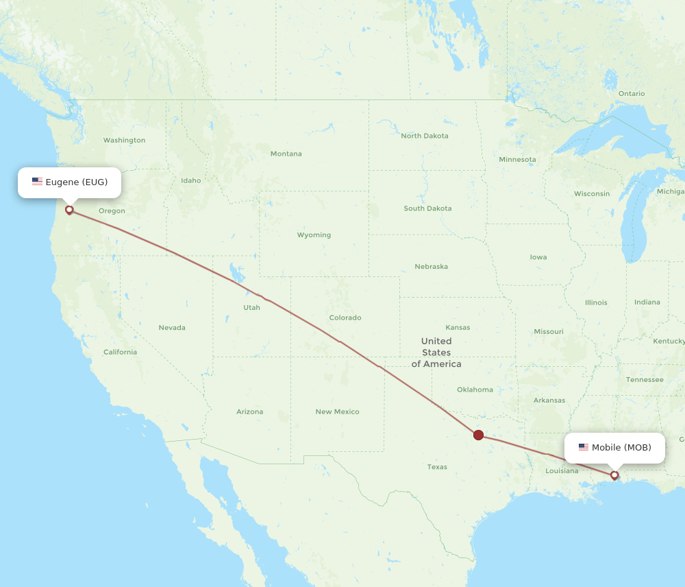 Flights From Mobile To Eugene MOB To EUG Flight Routes